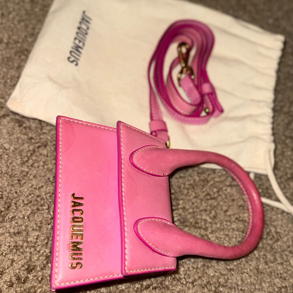 Jacquemus Pink Mini Bag Structured Geometric Design